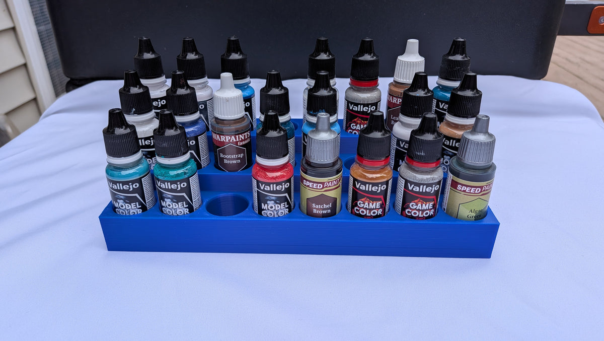 Hobby paint holder 3x8 for Vallejo, Warpaint, and Speed Paint bottles