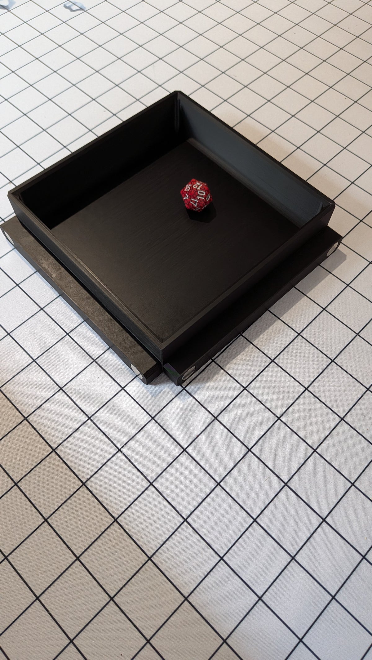 Wyrmwood Compatible Corner Dice Tray - For Tables With Magnetic Rail