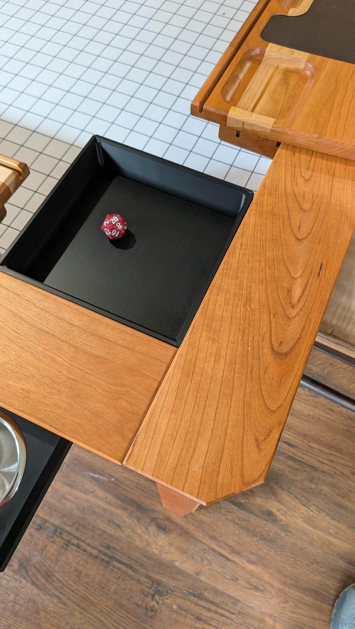 Wyrmwood Compatible Corner Dice Tray - For Tables With Magnetic Rail